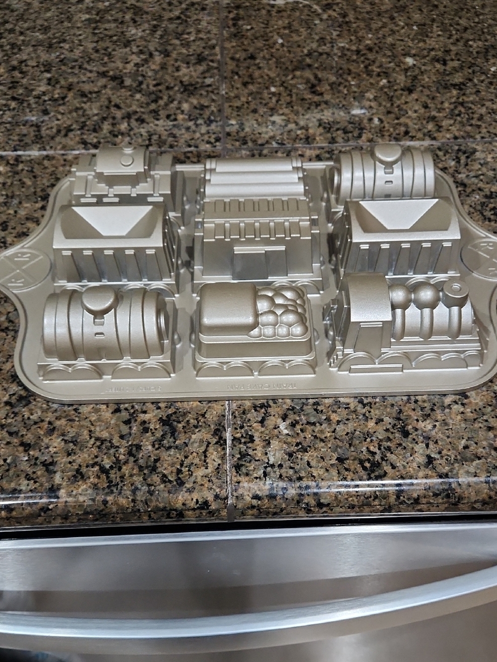 Nordic Ware Metallic Silver Train & Car Cake Pan